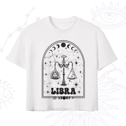 Purplehecate Zodiac Libra Under the Stars Crop T-Shirt