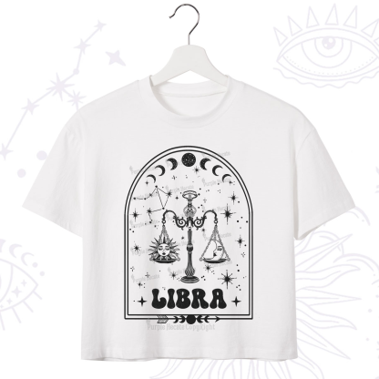 Purplehecate Zodiac Libra Under the Stars Crop T-Shirt