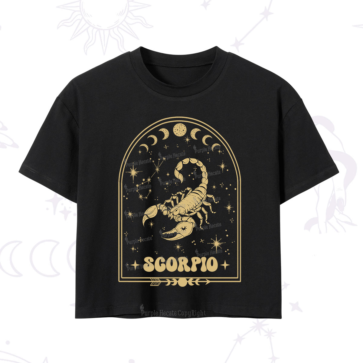 Purplehecate Zodiac Scorpio Under the Stars Crop T-Shirt
