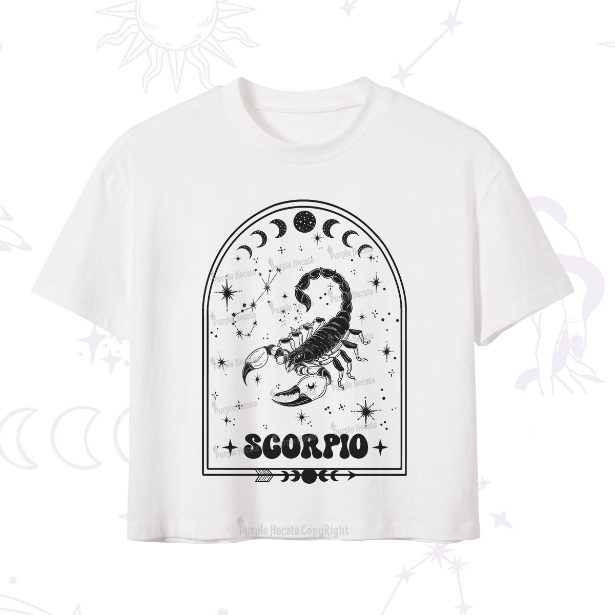 Purplehecate Zodiac Scorpio Under the Stars Crop T-Shirt