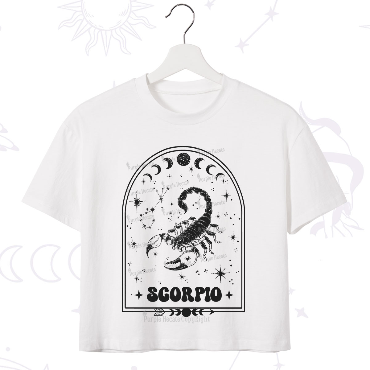 Purplehecate Zodiac Scorpio Under the Stars Crop T-Shirt