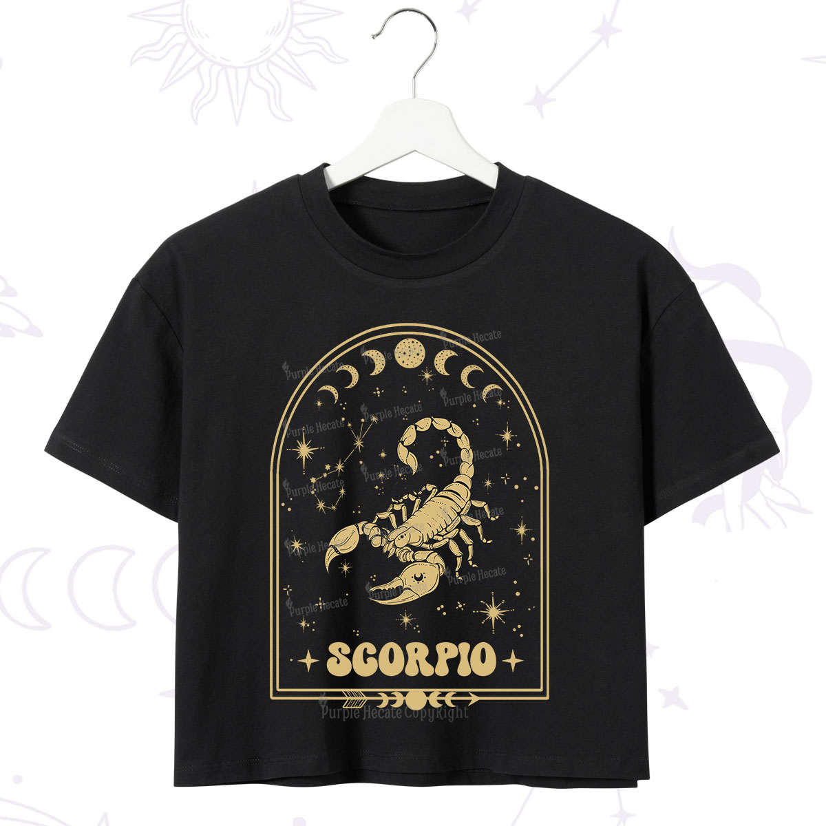 Purplehecate Zodiac Scorpio Under the Stars Crop T-Shirt