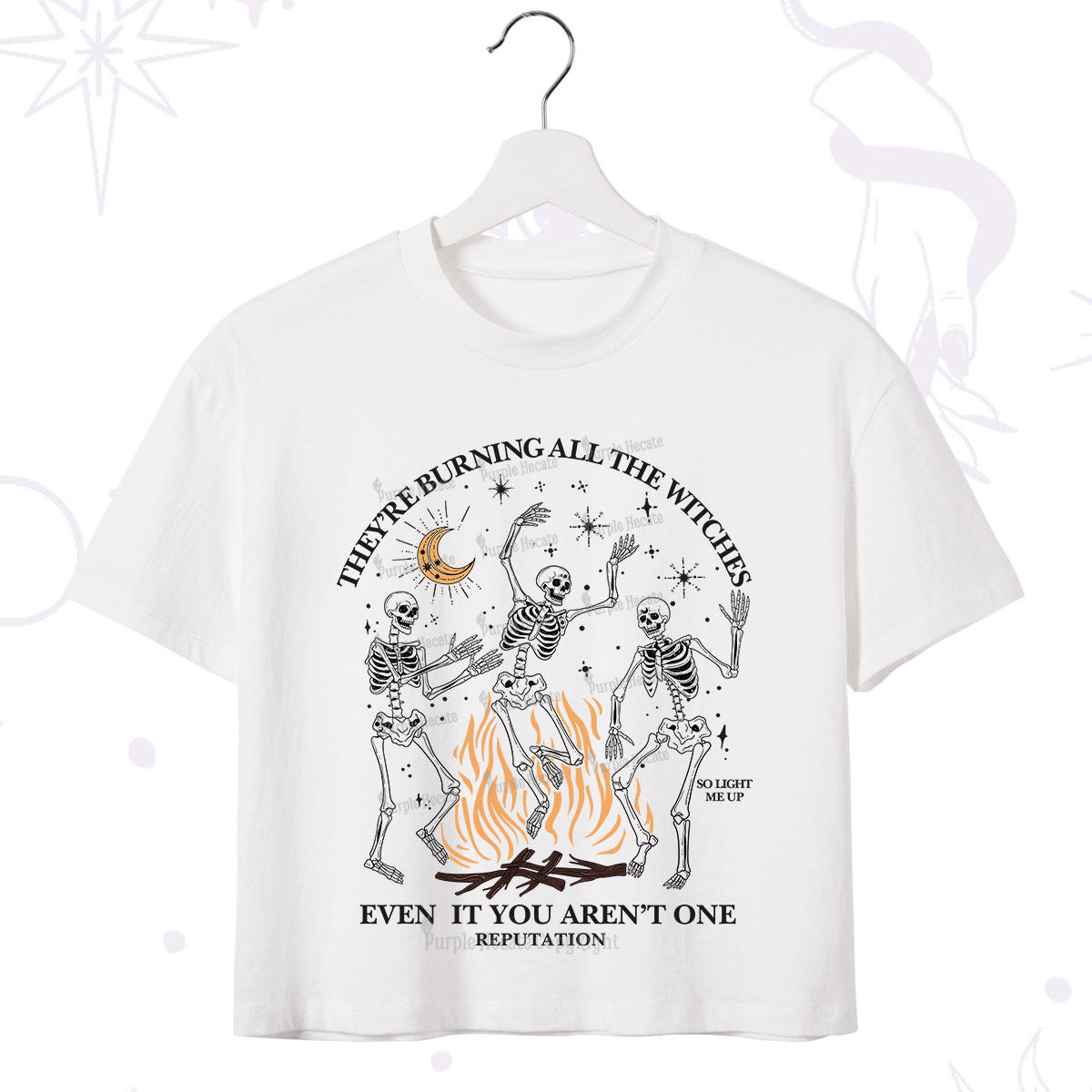 Purplehecate They're Burning All The Witches Even If You Aren't One Crop T-Shirt