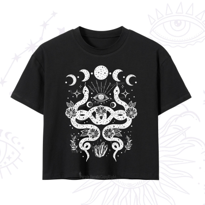 Purplehecate Lunar Serpent Alchemy Crop T-Shirt