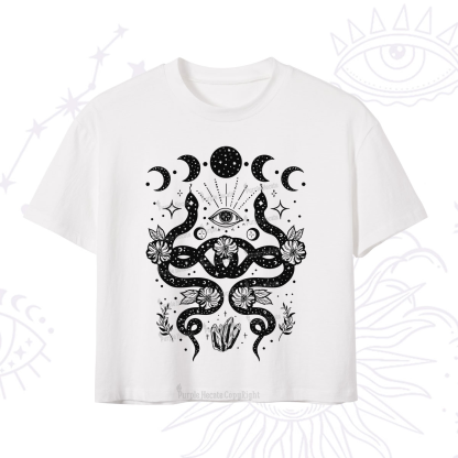 Purplehecate Lunar Serpent Alchemy Crop T-Shirt