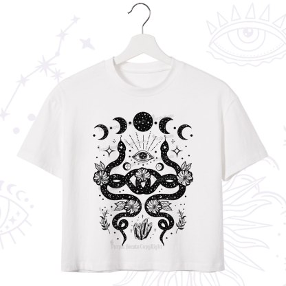 Purplehecate Lunar Serpent Alchemy Crop T-Shirt