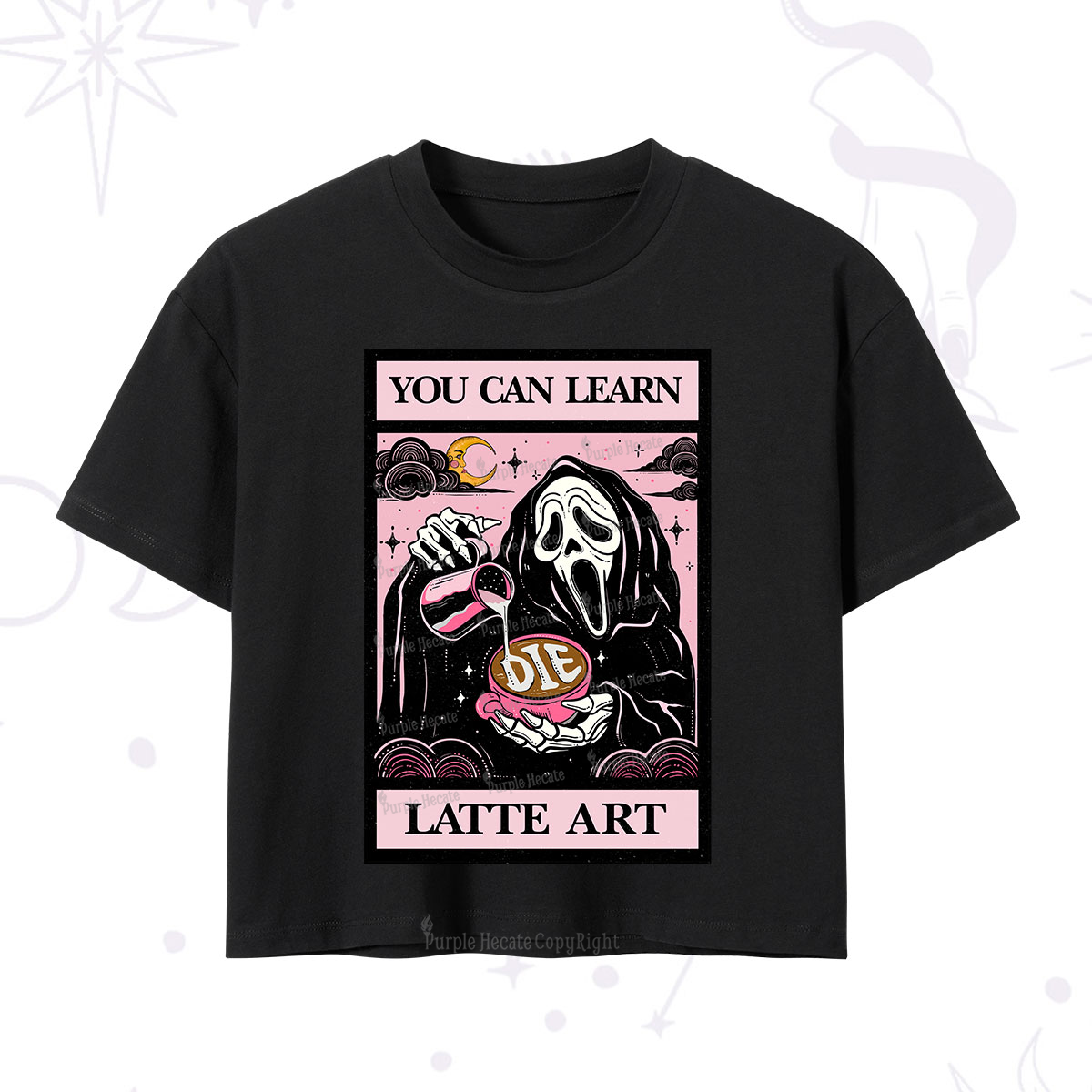 Purplehecate The You Can Learn Latte Art Oracle Card Crop T-Shirt