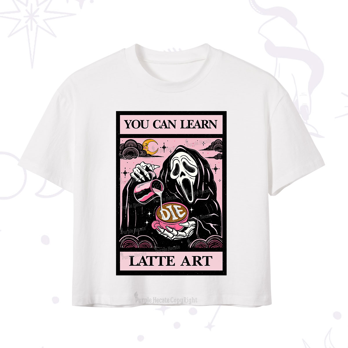 Purplehecate The You Can Learn Latte Art Oracle Card Crop T-Shirt