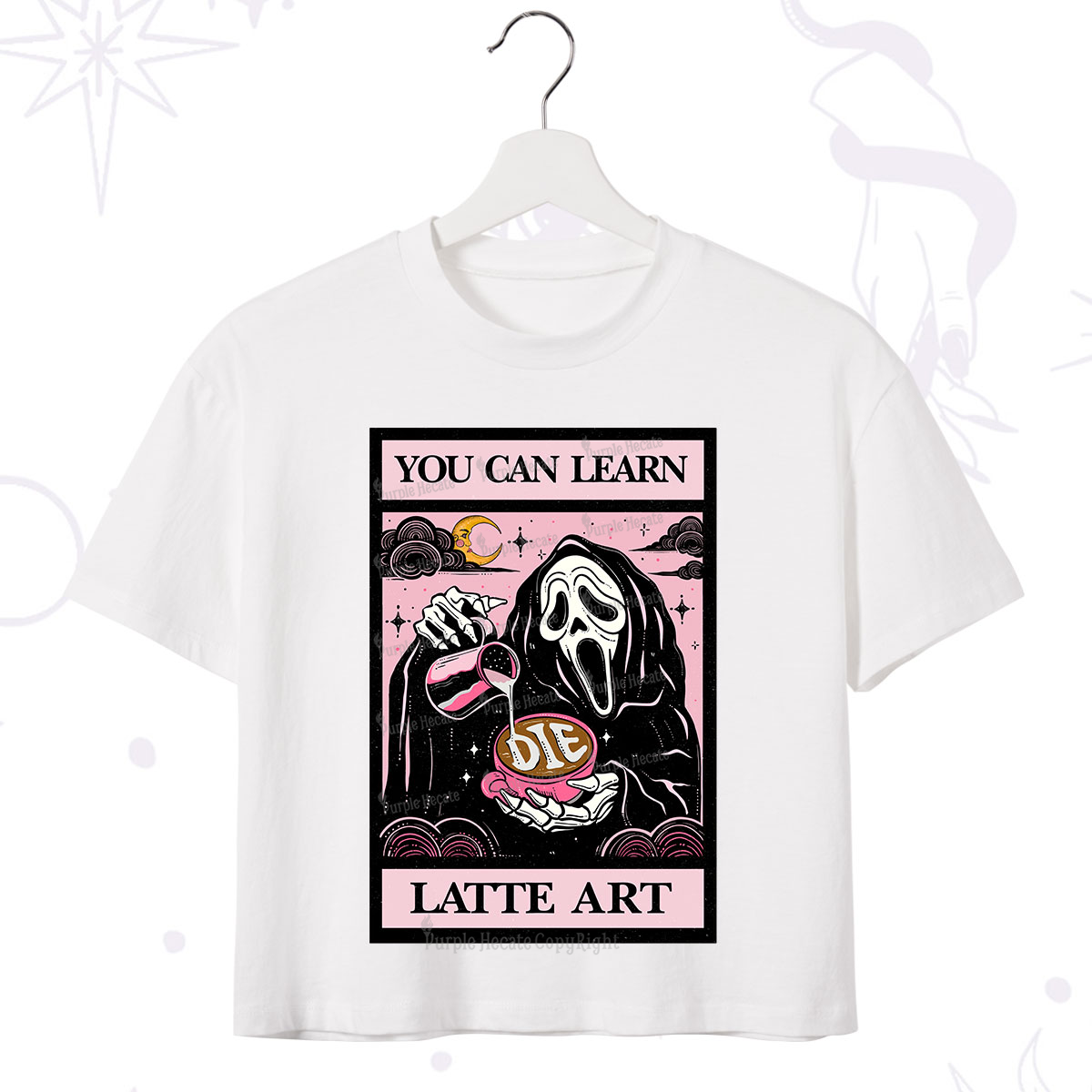 Purplehecate The You Can Learn Latte Art Oracle Card Crop T-Shirt