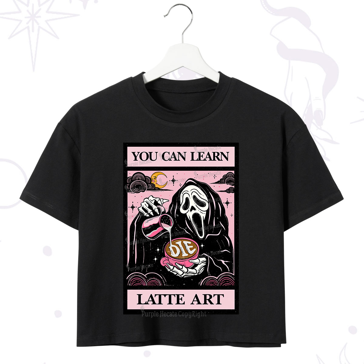 Purplehecate The You Can Learn Latte Art Oracle Card Crop T-Shirt