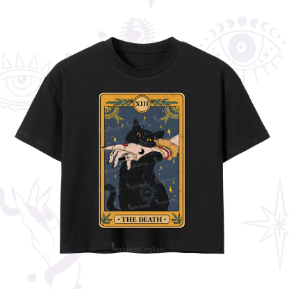 Purplehecate The Death Card Tarot Cat Crop T-Shirt