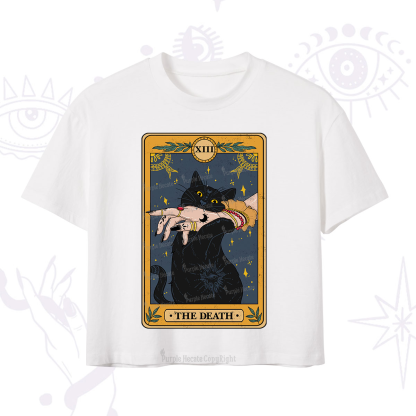 Purplehecate The Death Card Tarot Cat Crop T-Shirt