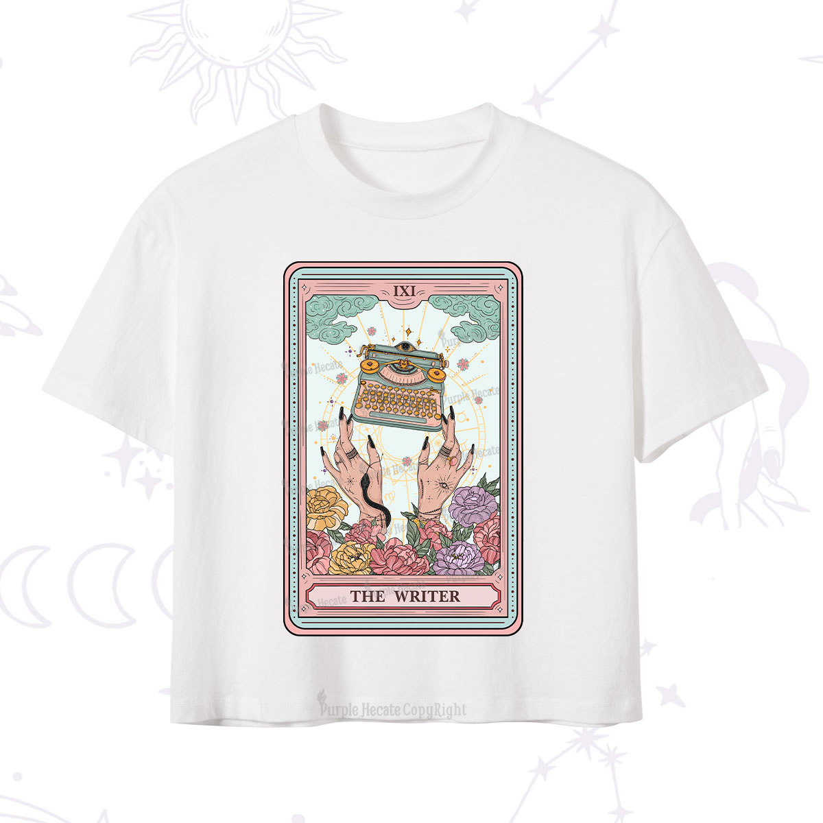 Purplehecate The Writer Tarot Card Crop T-Shirt
