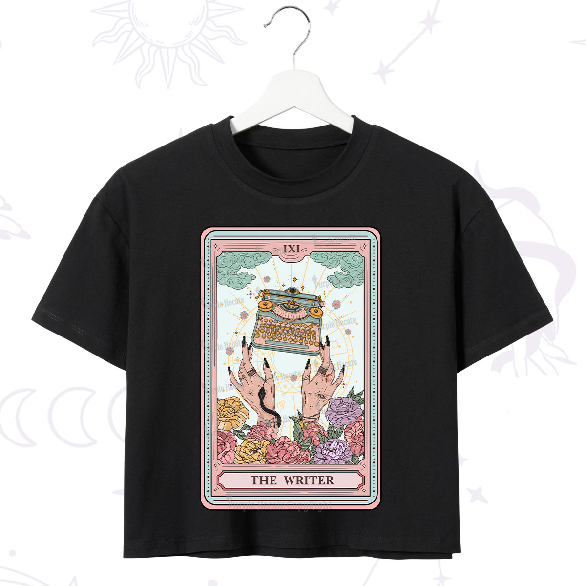 Purplehecate The Writer Tarot Card Crop T-Shirt