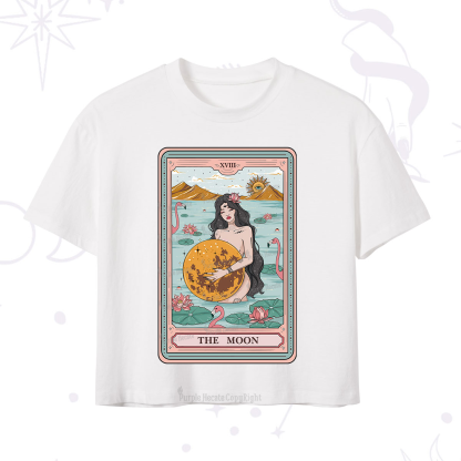 Purplehecate The Moon Goddess Tarot Crop T-Shirt