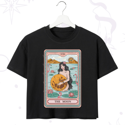 Purplehecate The Moon Goddess Tarot Crop T-Shirt
