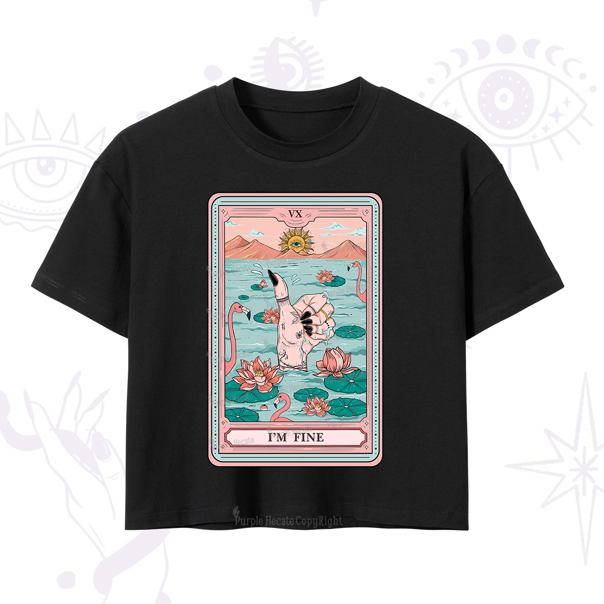 Purplehecate The I'm Fine Tarot Crop T-Shirt