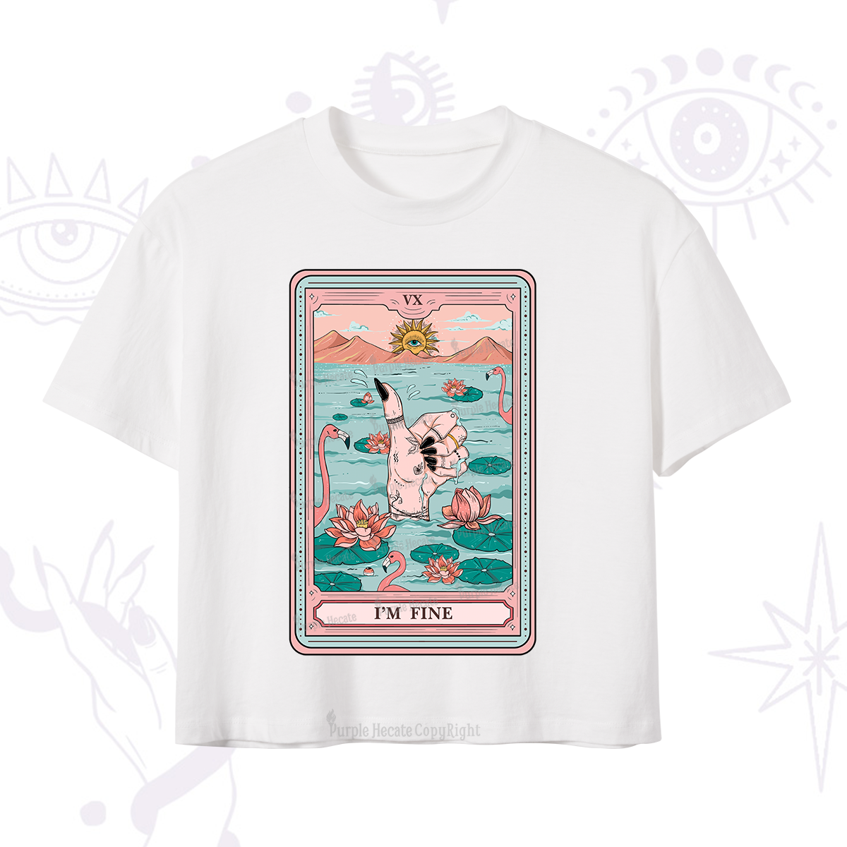 Purplehecate The I'm Fine Tarot Crop T-Shirt