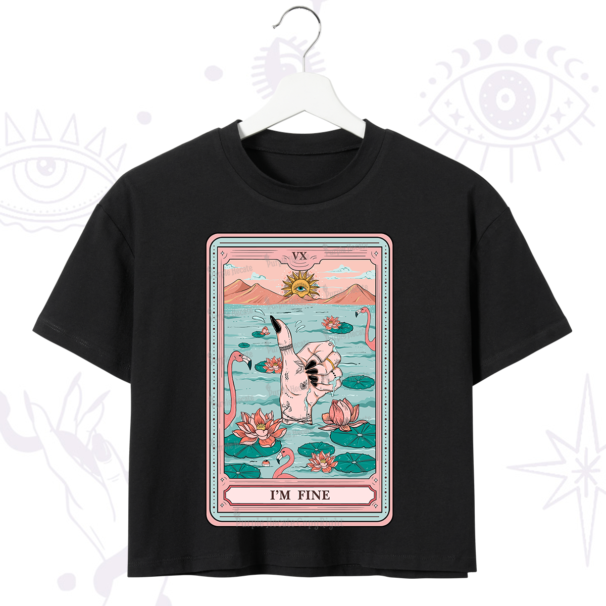 Purplehecate The I'm Fine Tarot Crop T-Shirt