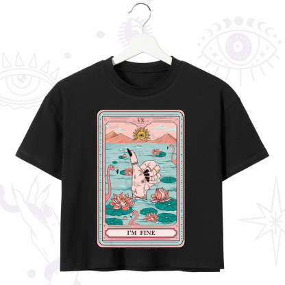 Purplehecate The I'm Fine Tarot Crop T-Shirt