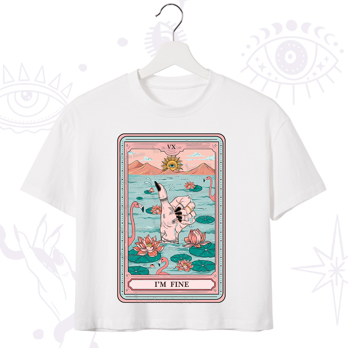 Purplehecate The I'm Fine Tarot Crop T-Shirt