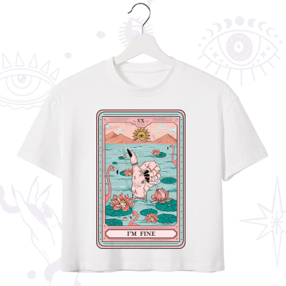 Purplehecate The I'm Fine Tarot Crop T-Shirt