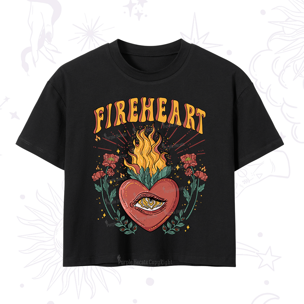 Purplehecate Fireheart Crop T-Shirt