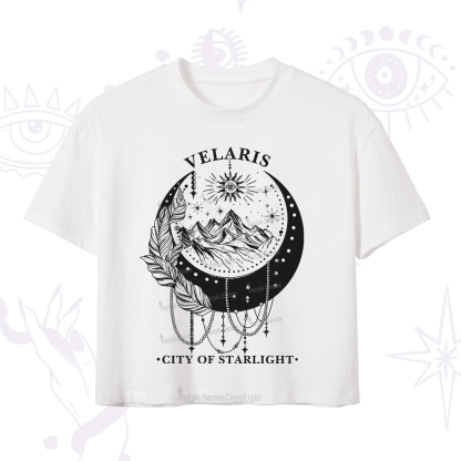 Purplehecate Moonlit Peaks of Starlight Crop T-Shirt