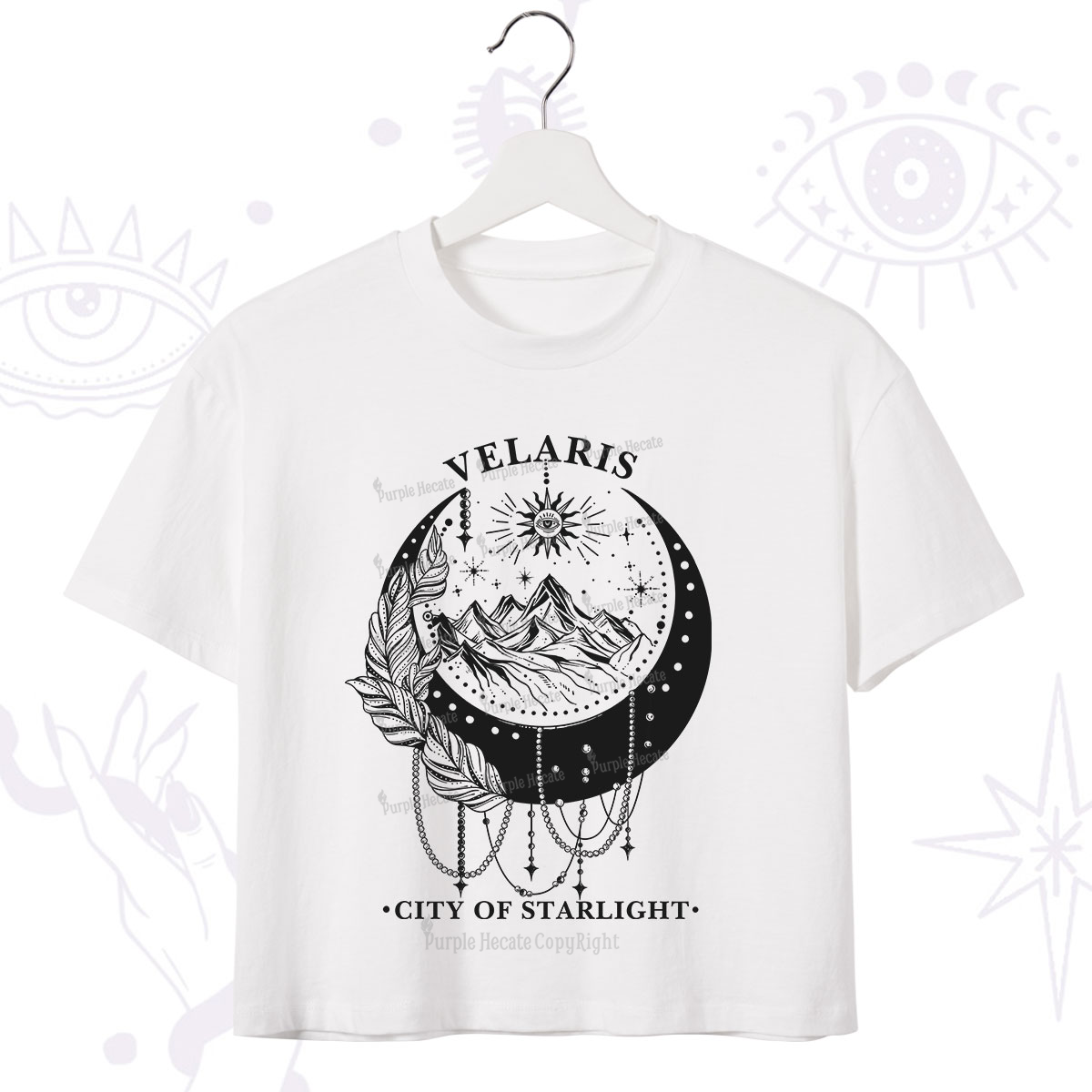 Purplehecate Moonlit Peaks of Starlight Crop T-Shirt