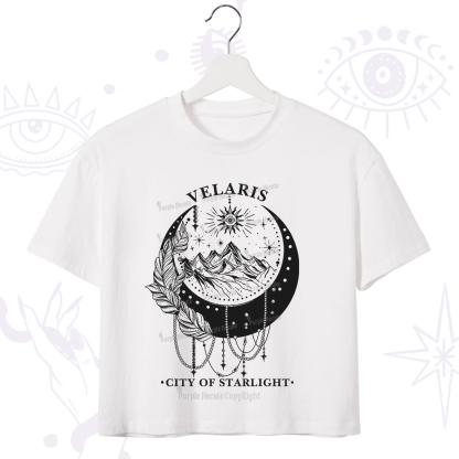 Purplehecate Moonlit Peaks of Starlight Crop T-Shirt