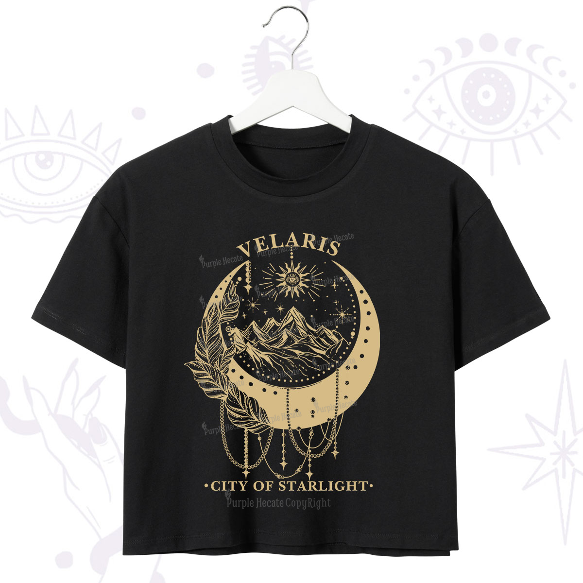 Purplehecate Moonlit Peaks of Starlight Crop T-Shirt