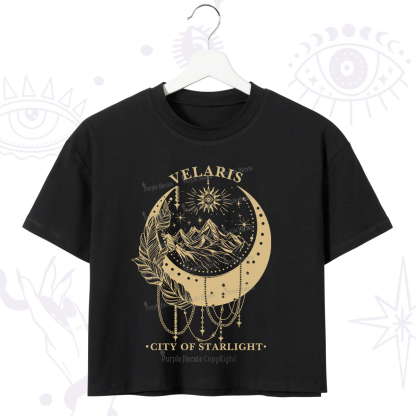 Purplehecate Moonlit Peaks of Starlight Crop T-Shirt