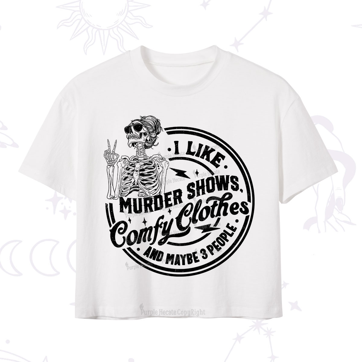 Purplehecate I Like Murder Shows Comfy Clothes And Maybe 3 People Crop T-Shirt