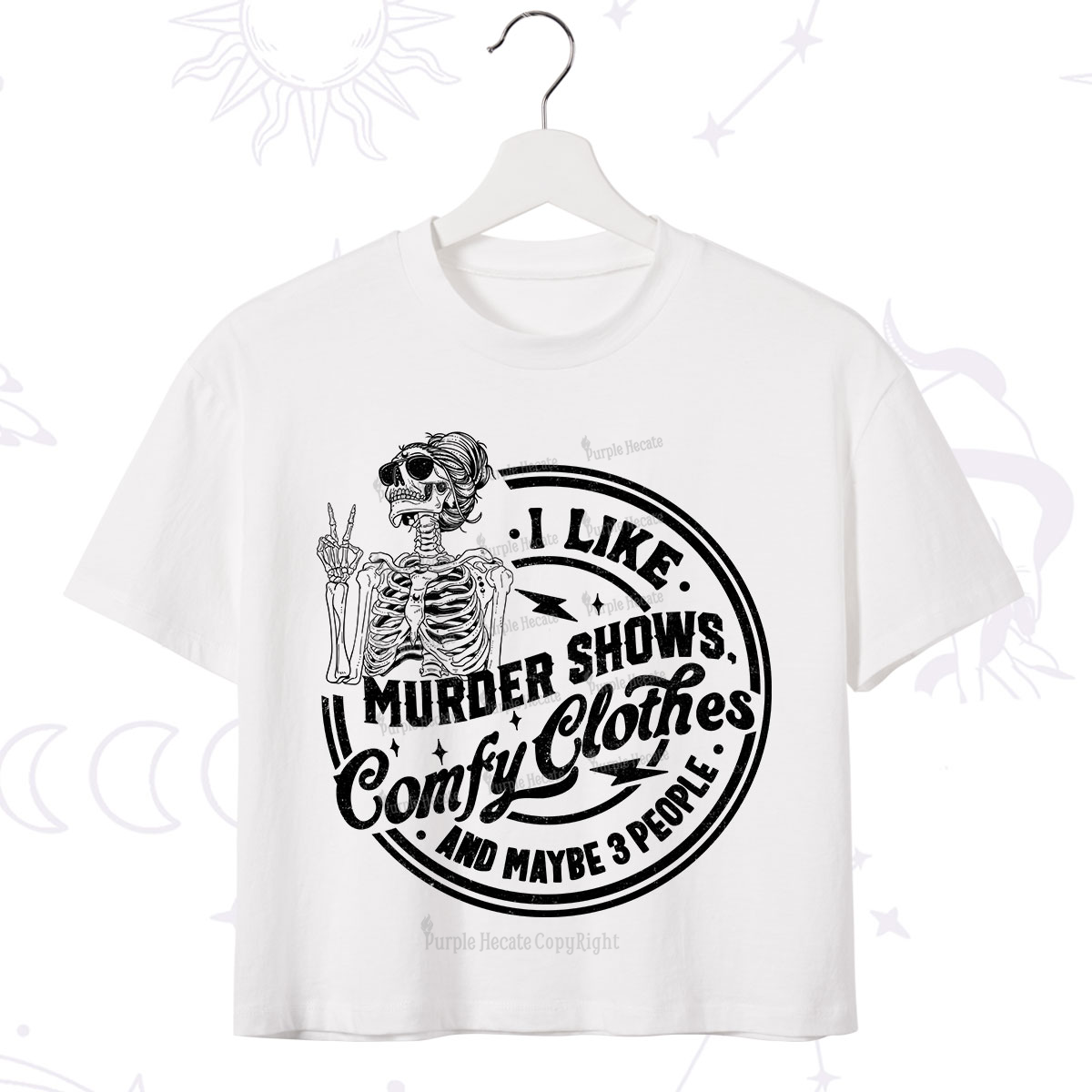 Purplehecate I Like Murder Shows Comfy Clothes And Maybe 3 People Crop T-Shirt