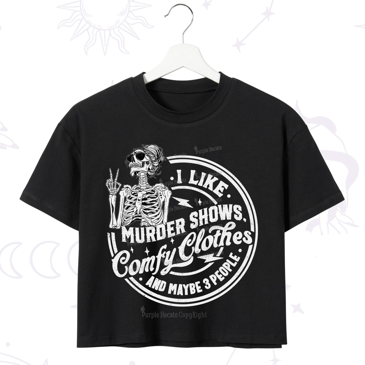 Purplehecate I Like Murder Shows Comfy Clothes And Maybe 3 People Crop T-Shirt