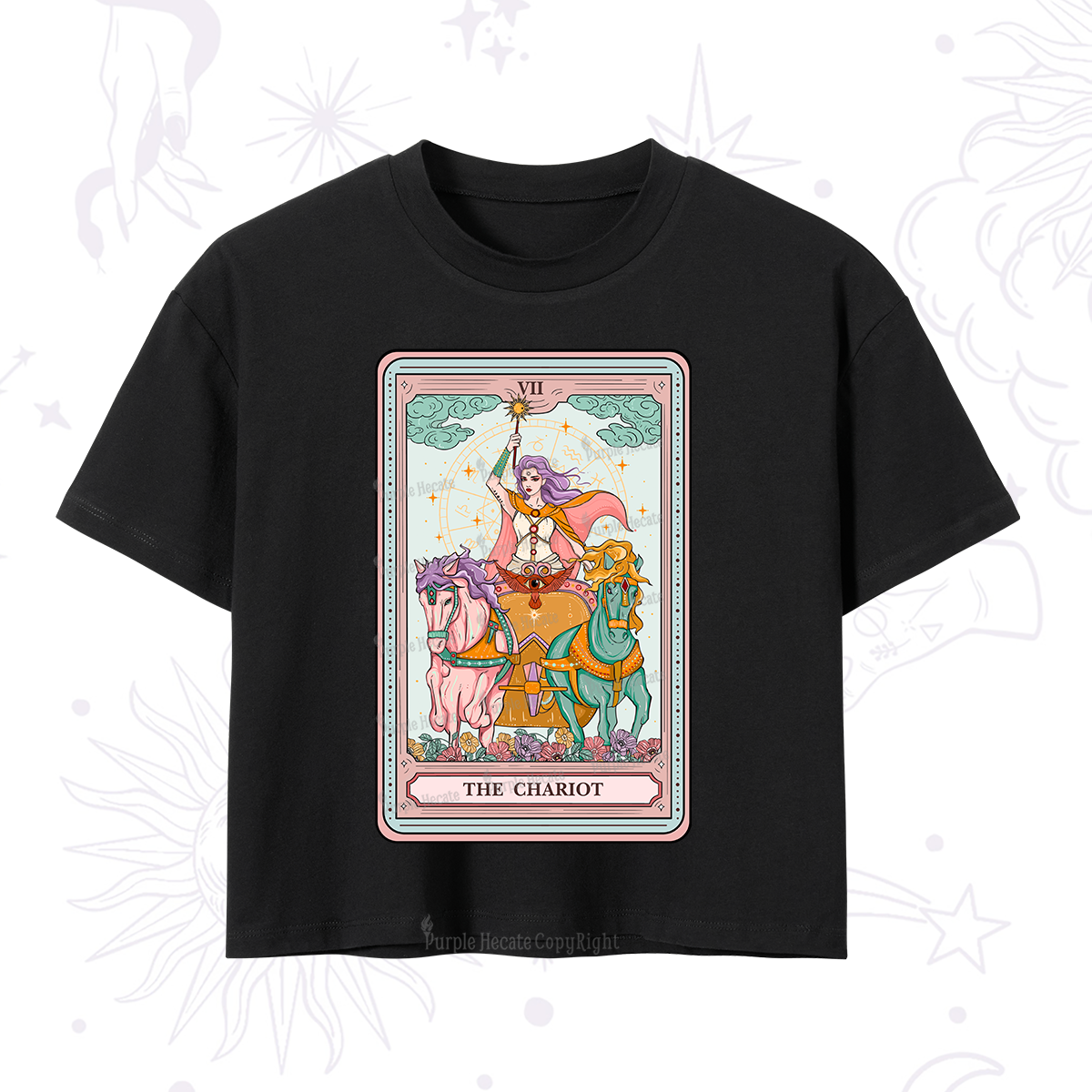 Purplehecate The Chariot Tarot Crop T-Shirt