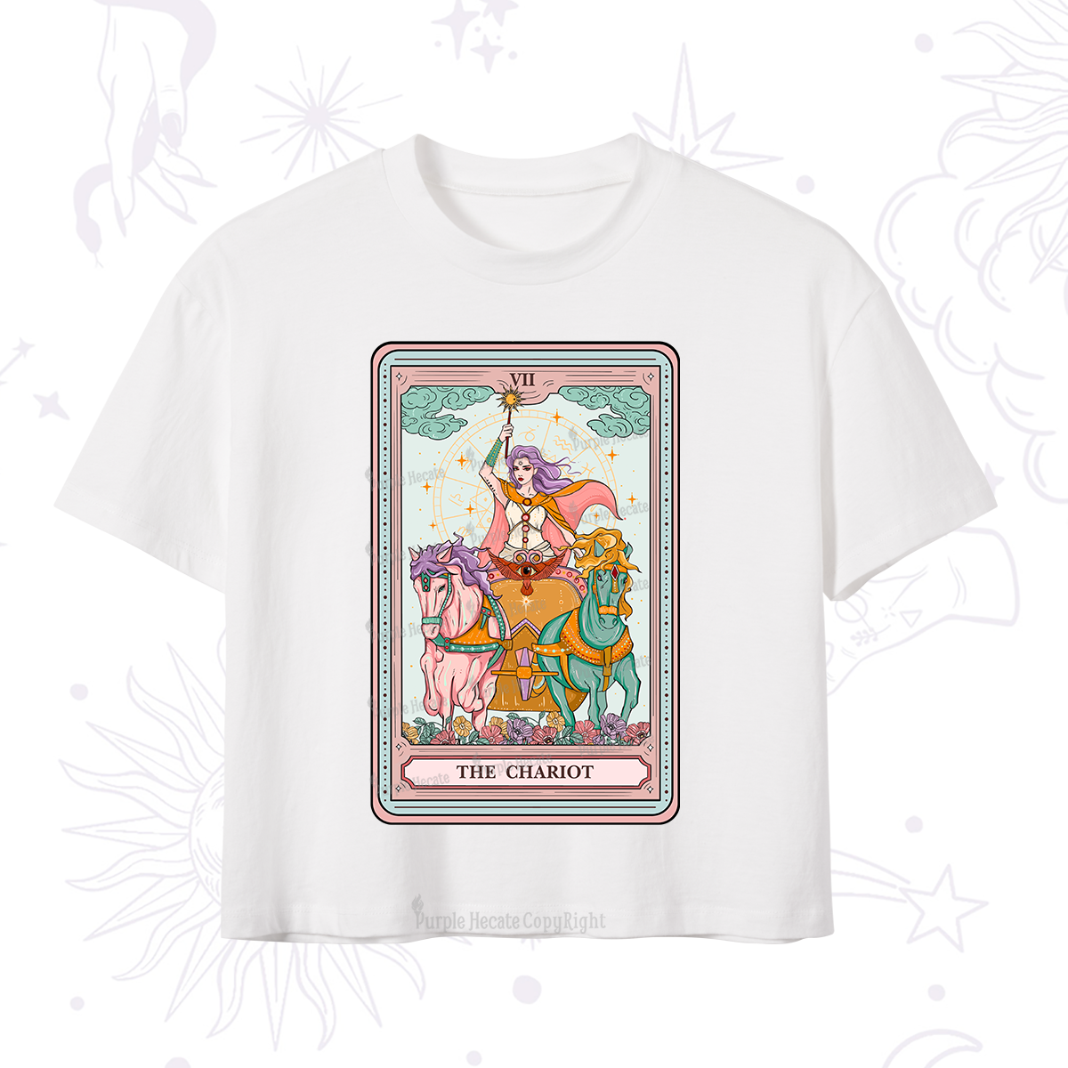 Purplehecate The Chariot Tarot Crop T-Shirt
