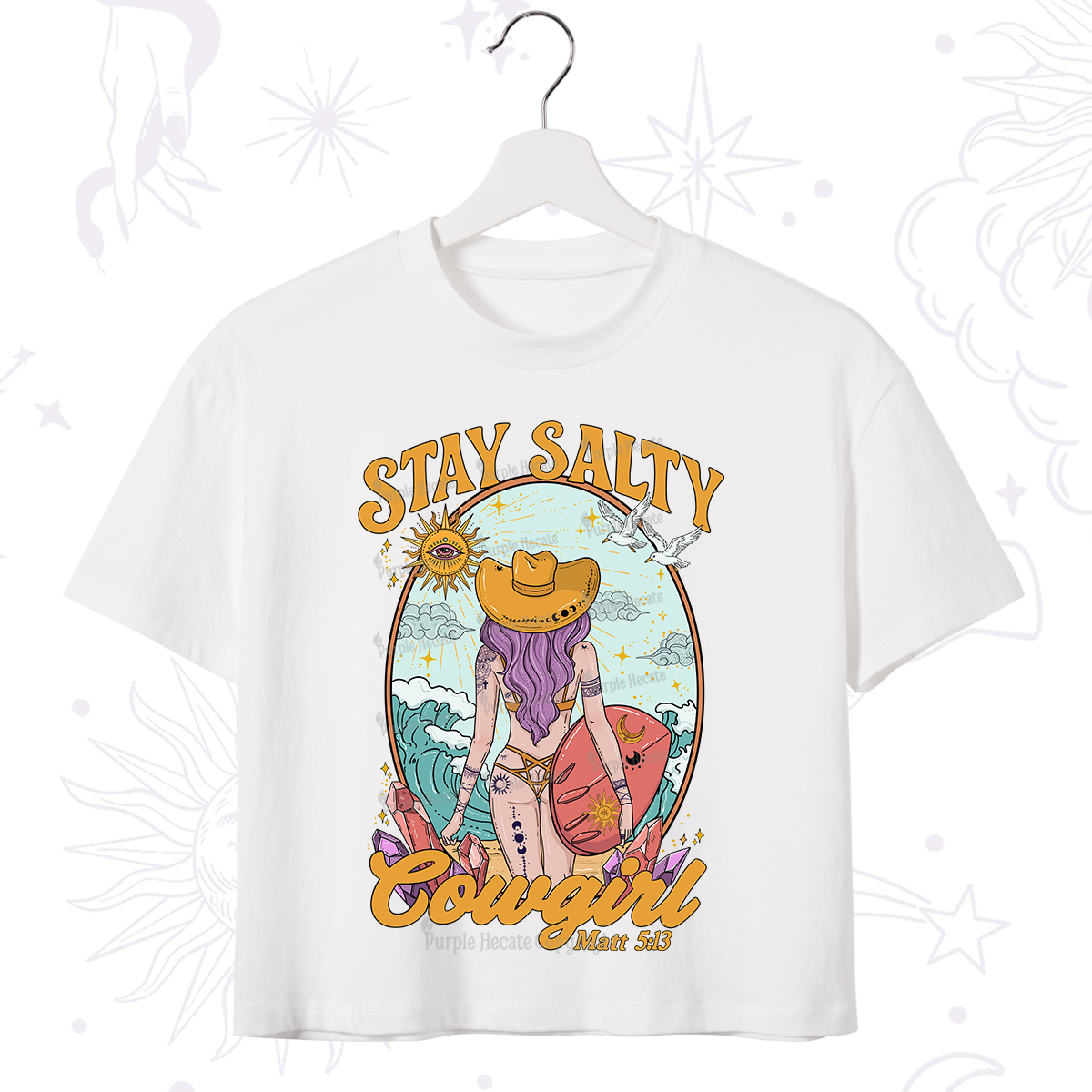 Purplehecate Stay Salty Cowgirl Crop T-Shirt