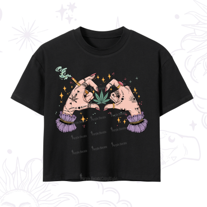 Purplehecate You're Never Alone If You Have Weed Crop T-Shirt