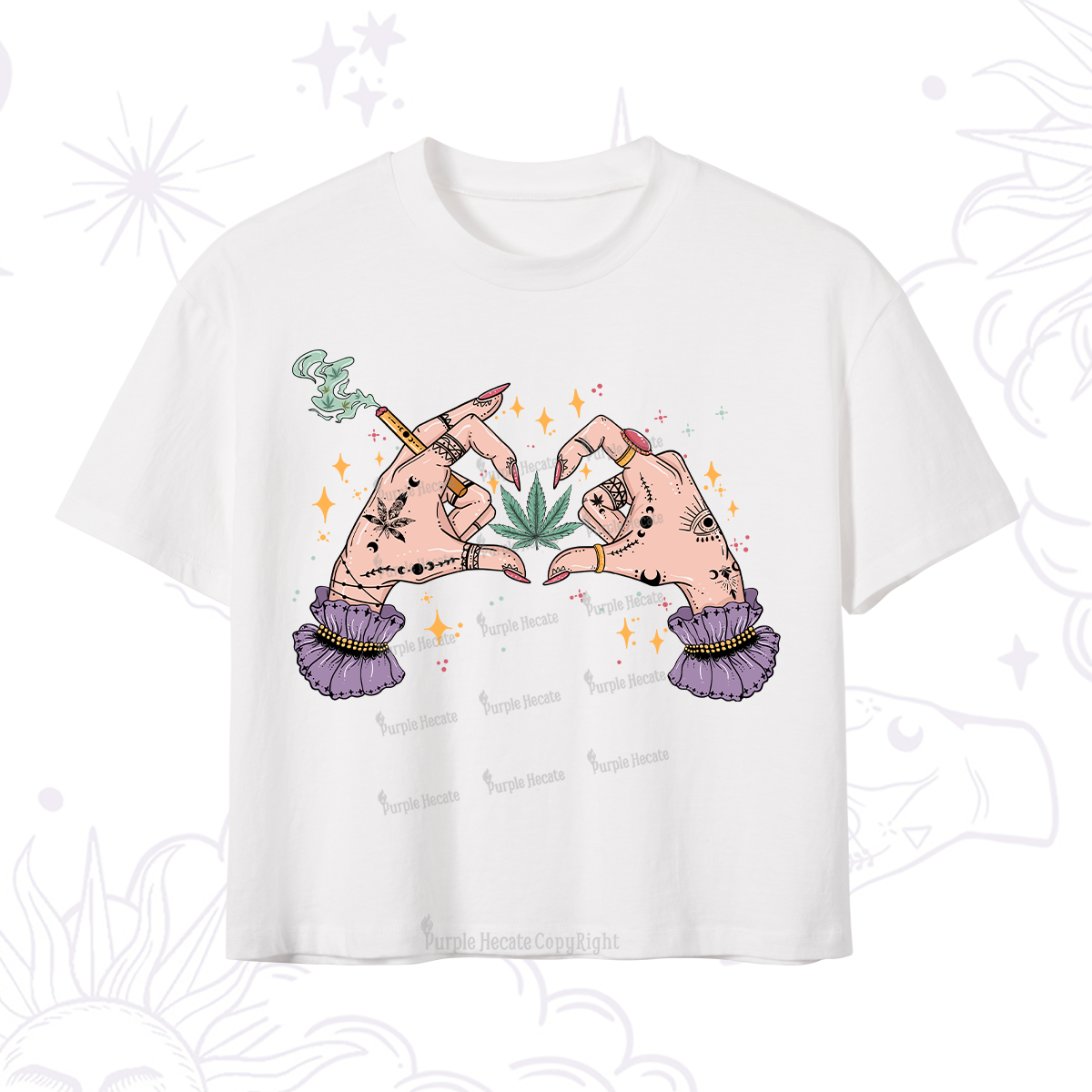 Purplehecate You're Never Alone If You Have Weed Crop T-Shirt