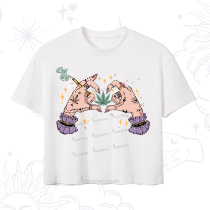 Purplehecate You're Never Alone If You Have Weed Crop T-Shirt