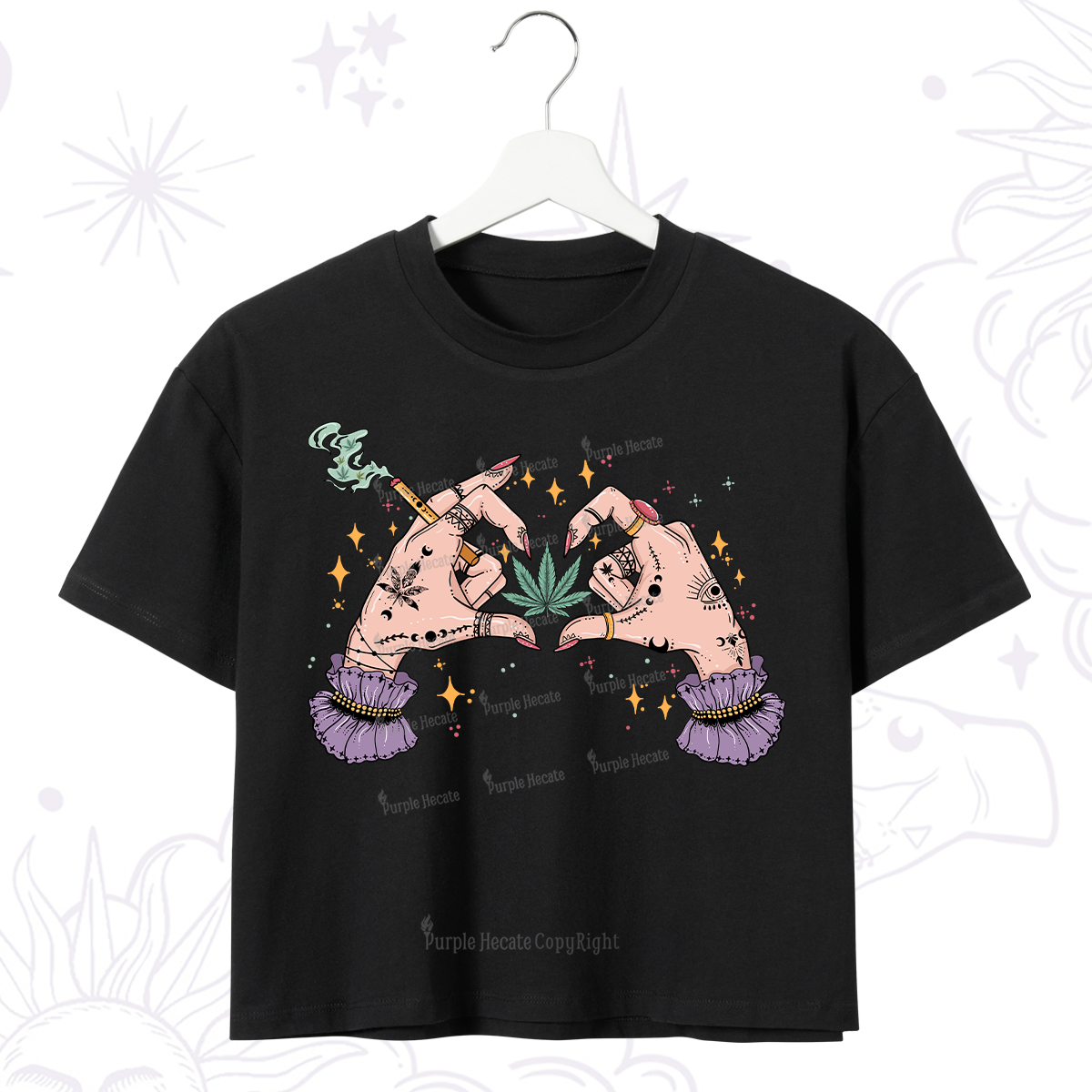 Purplehecate You're Never Alone If You Have Weed Crop T-Shirt
