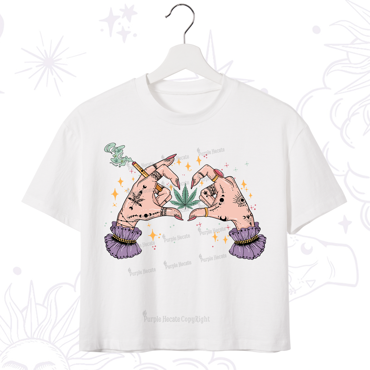 Purplehecate You're Never Alone If You Have Weed Crop T-Shirt