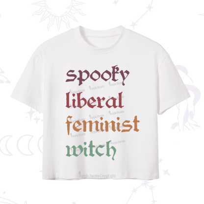 Purplehecate Spooky Liberal Feminist Witch Crop T-Shirt
