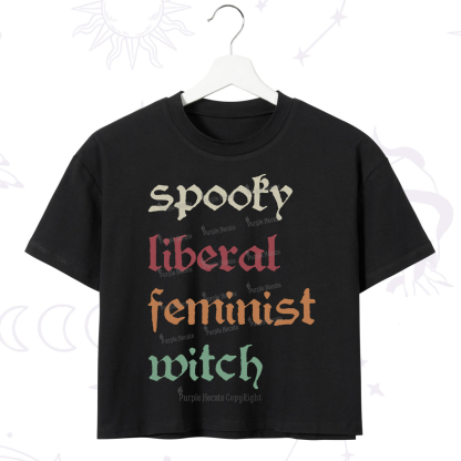 Purplehecate Spooky Liberal Feminist Witch Crop T-Shirt