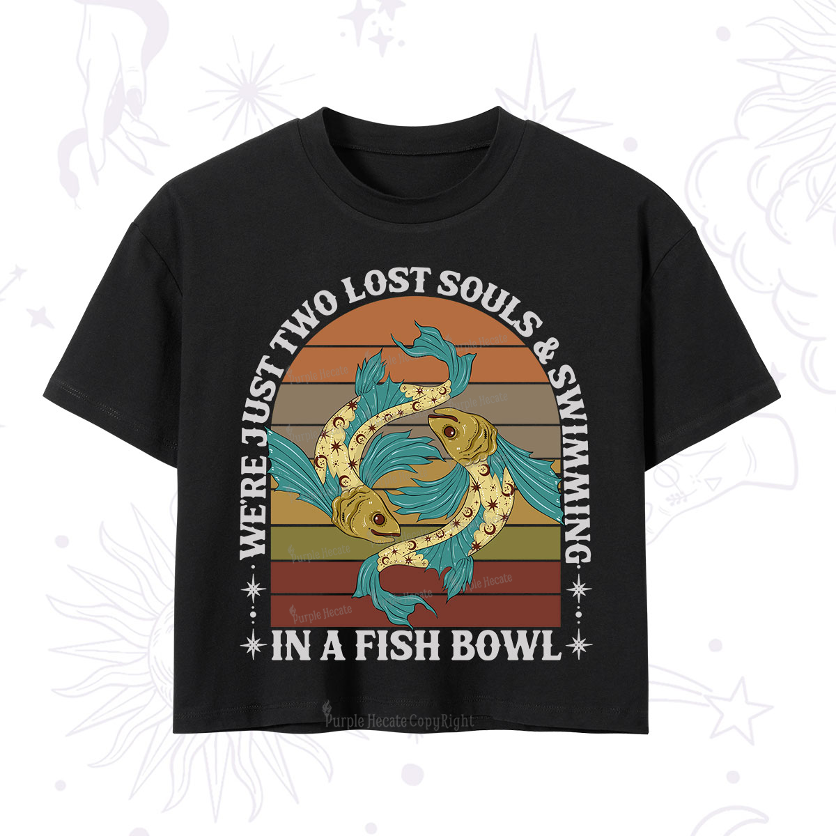 Purplehecate We're Just Two Lost Souls Swimming In A Fish Bowl Crop T-Shirt