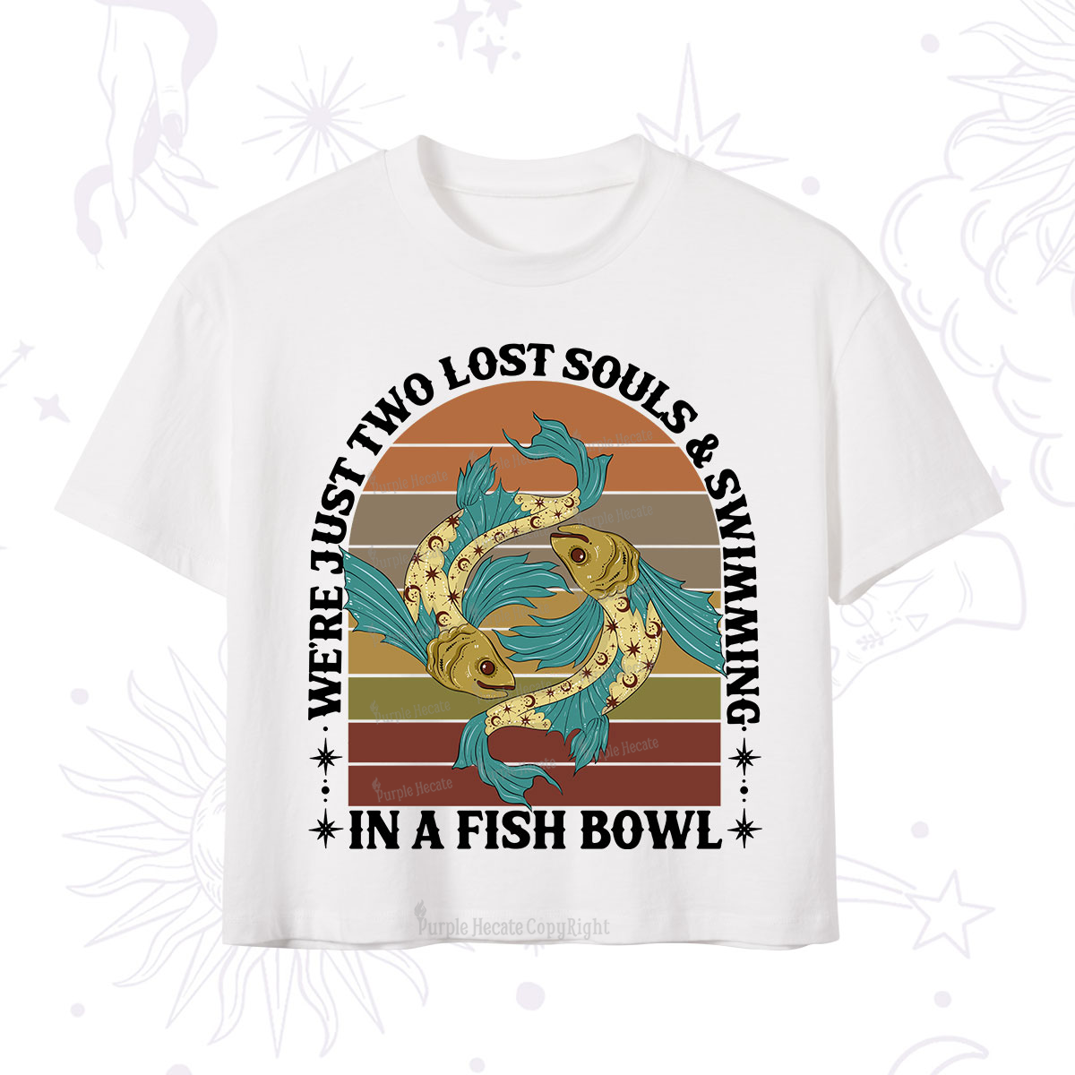 Purplehecate We're Just Two Lost Souls Swimming In A Fish Bowl Crop T-Shirt