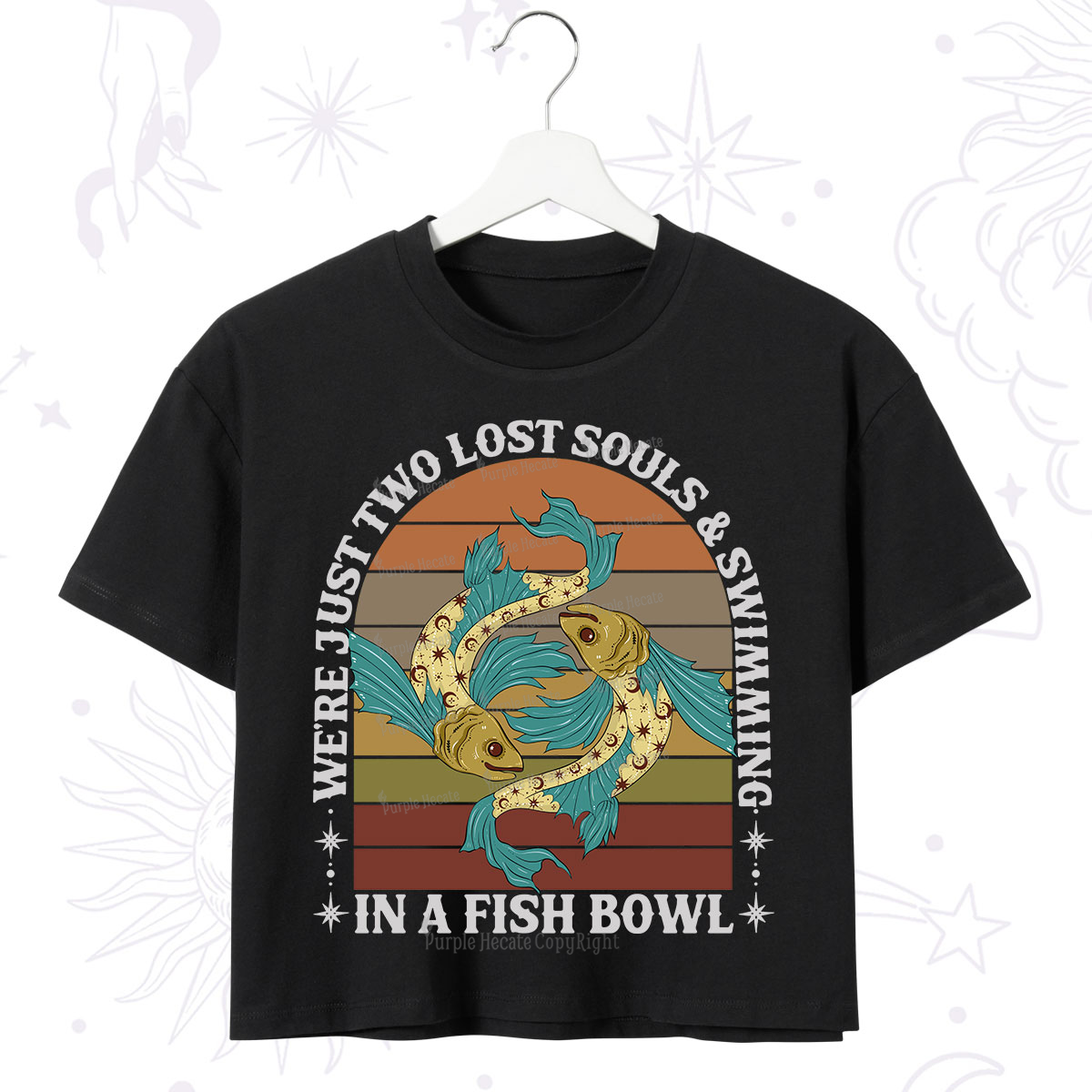Purplehecate We're Just Two Lost Souls Swimming In A Fish Bowl Crop T-Shirt