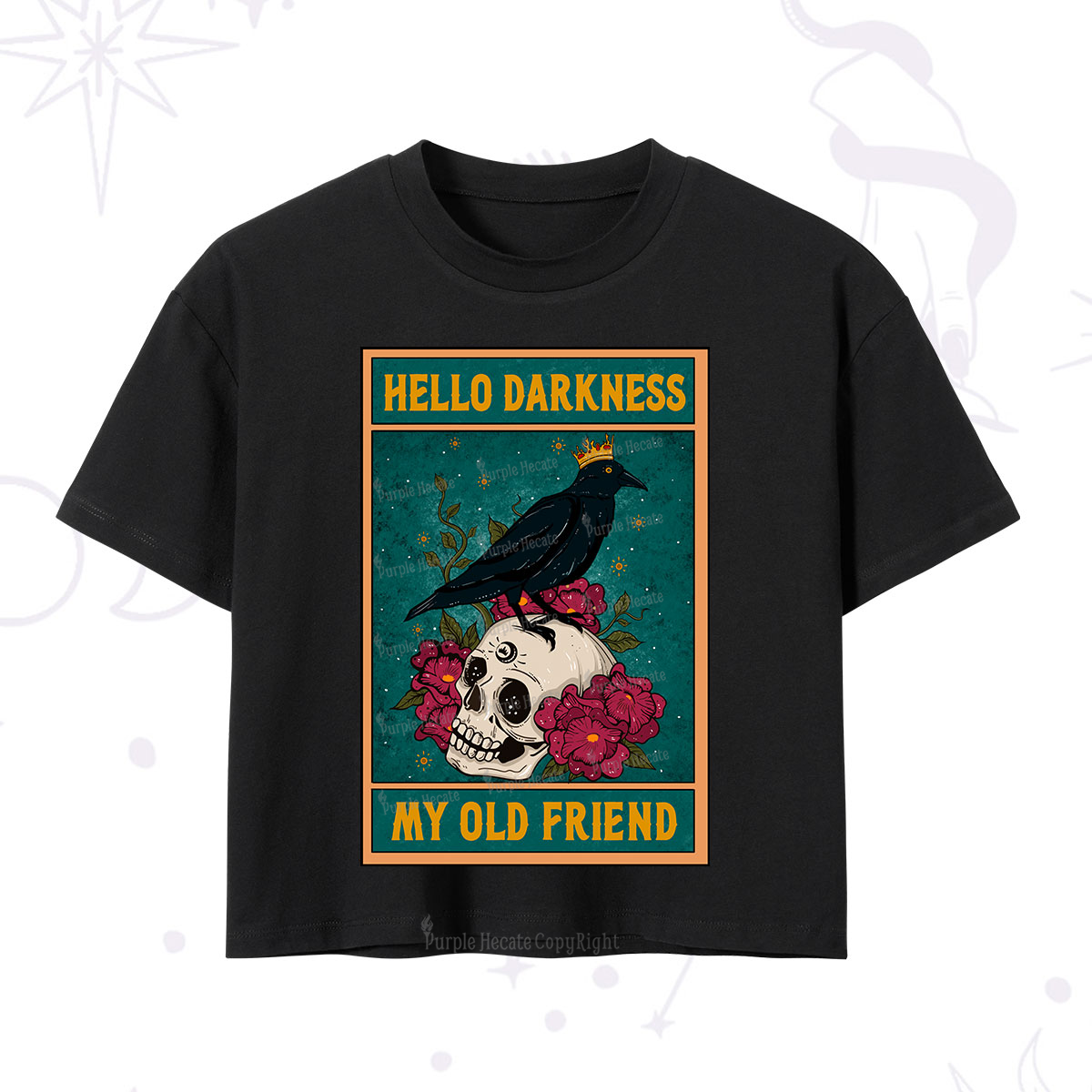 Purplehecate The Hello Darkness My Old Friend Oracle Card Crop T-Shirt