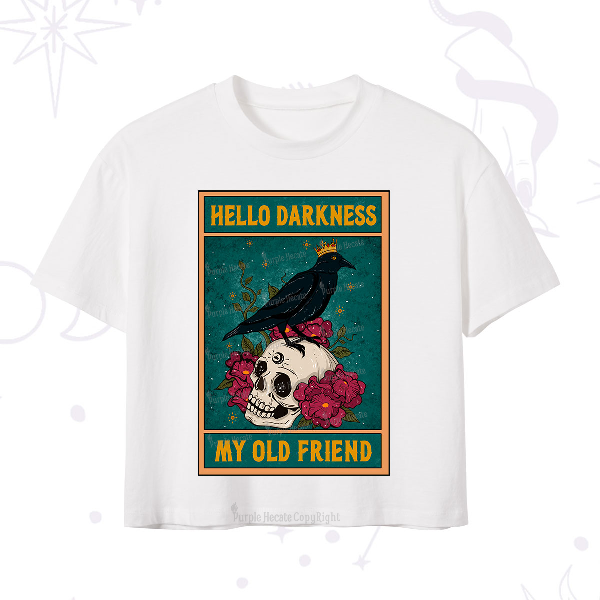 Purplehecate The Hello Darkness My Old Friend Oracle Card Crop T-Shirt
